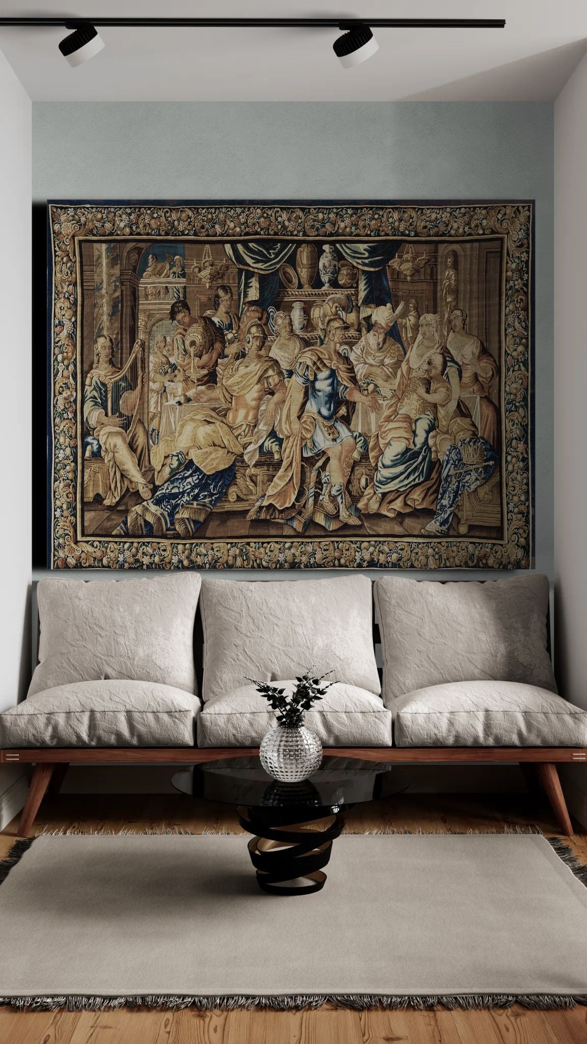 17th-Century Banquet of Dido Tapestry Reproduction – Mythological Grandeur RE504204