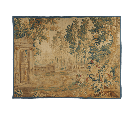 A Romantic Autumn French Verdure 18th Century Tapestry Reproduction RE762631