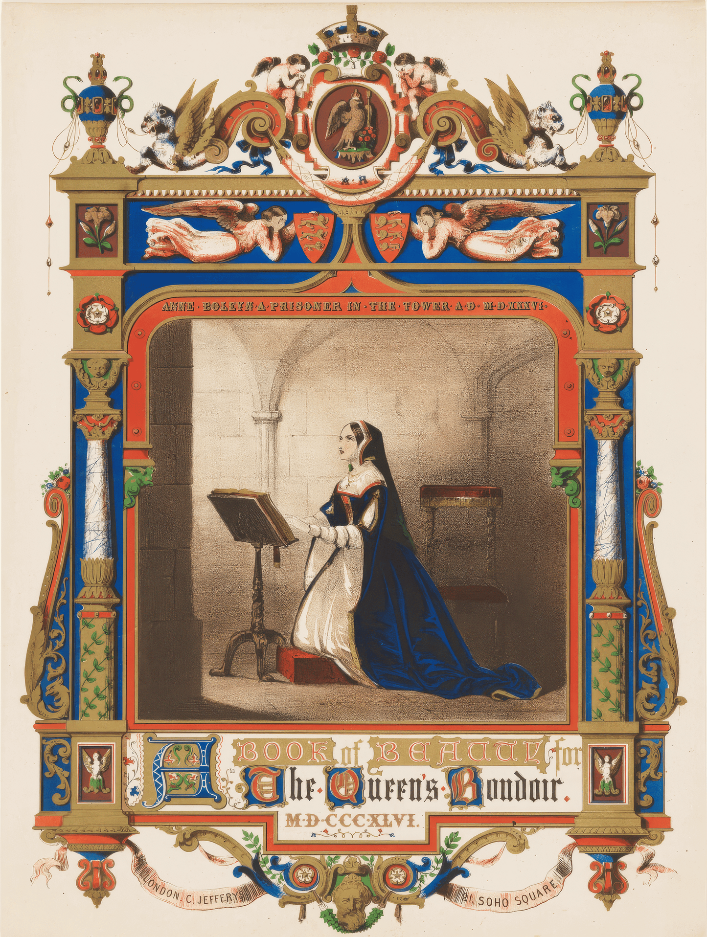 Anne Boleyn Silk Poster After a 1846 Chromolithograph RE515600