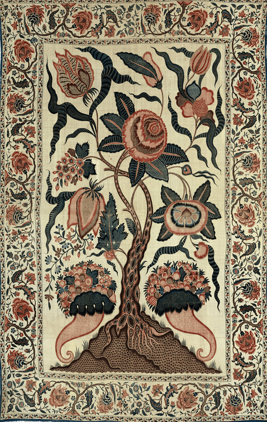 Tree of Life Tapestry: Exquisite Botanical Design with Flourishing Floral Motifs and Cornucopias – A Timeless Celebration of Nature's Beauty RE592207