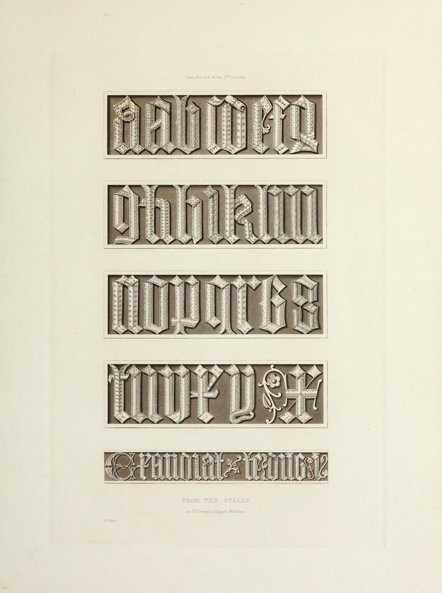 A Journey Through Medieval Typography: Discover Alphabets, Numerals & Devices of the Middle Ages by Henry Shaw, 1843