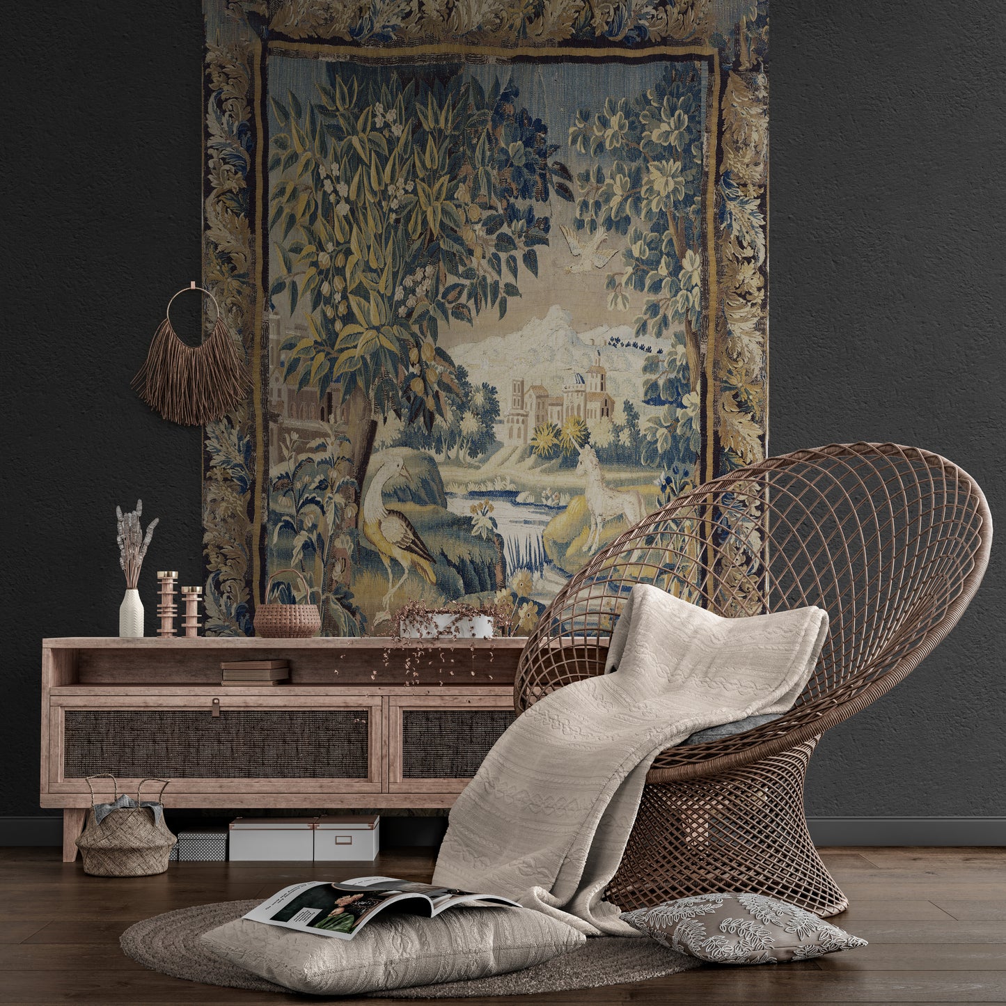 Château d'Angers Unicorn Revival Verdure Tapestry RE057689