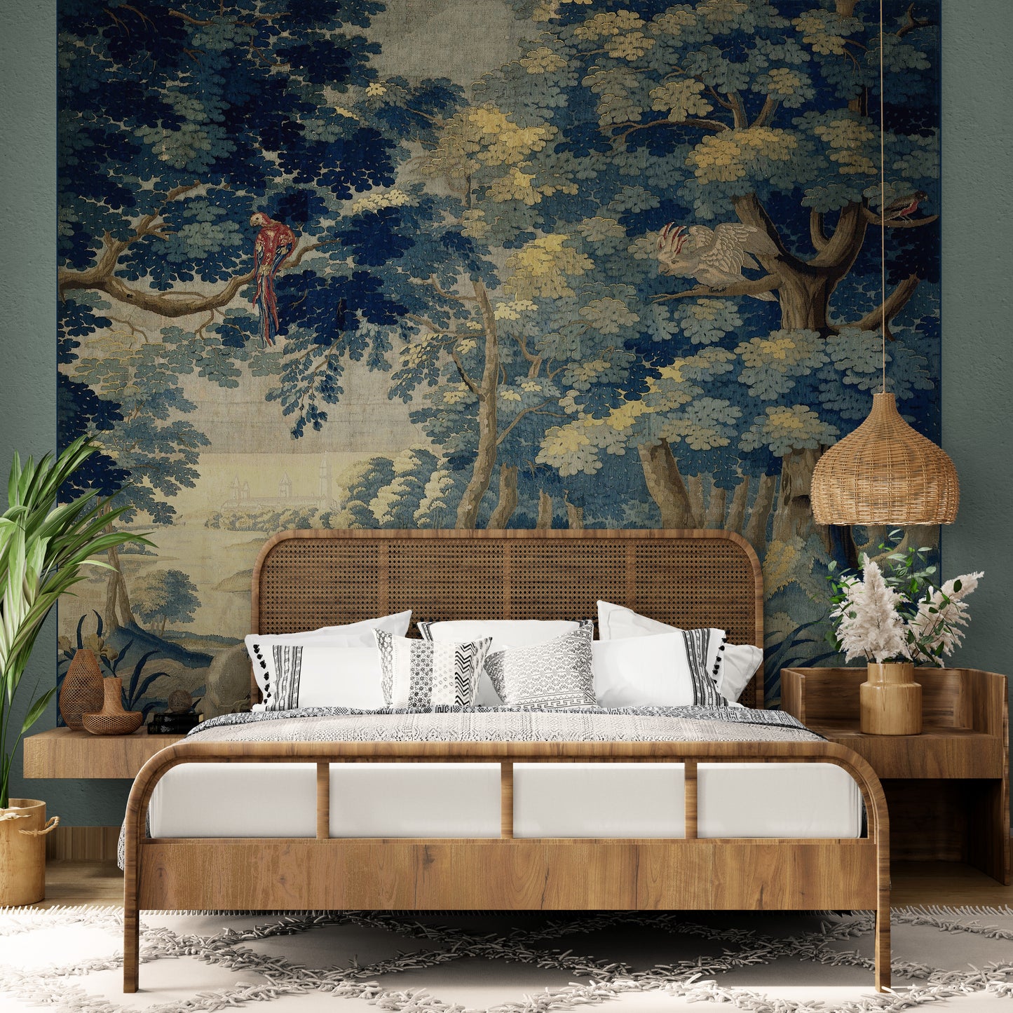 Simply Wonderful Relaxing HUGE Landscape French Verdure Tapestry Woven and Print Option RE975922