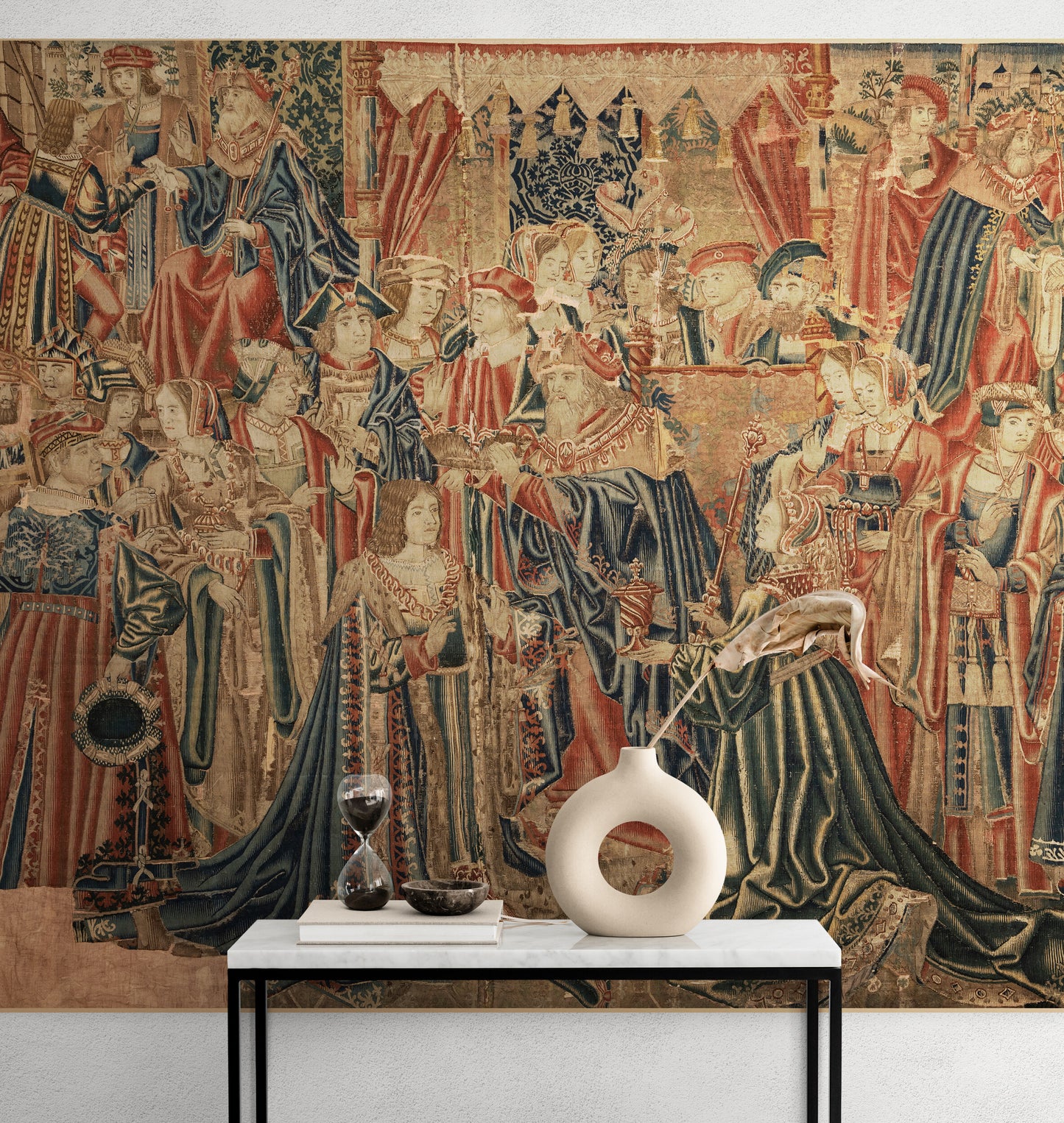 1468 Grand Medieval Tapestry: Myth of Bellerophon the Golden Goblet RE415188