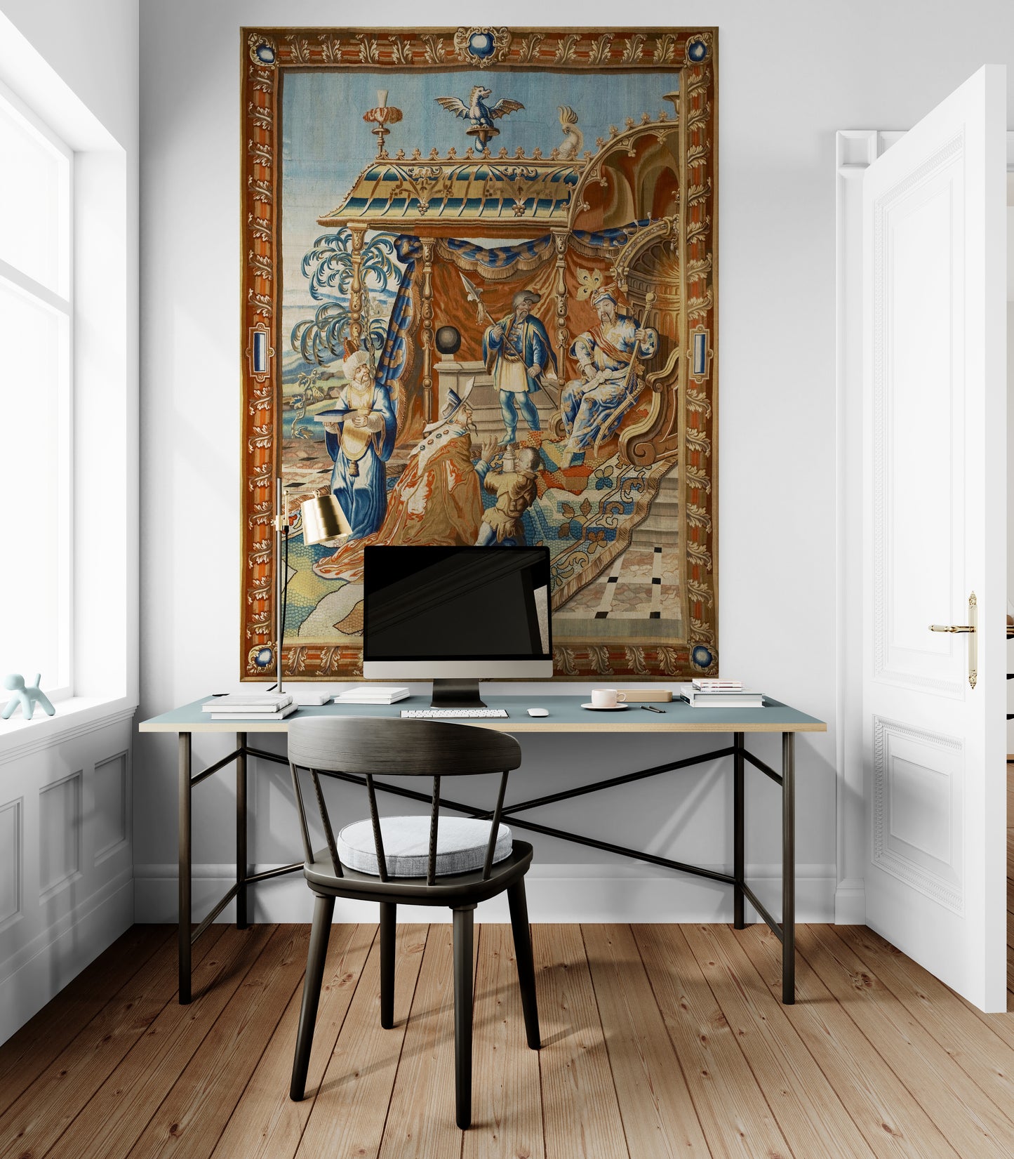 A Journey into Majesty – Own the Enchanting ‘Scholar Before the Grand Mogul’ Tapestry RE819413