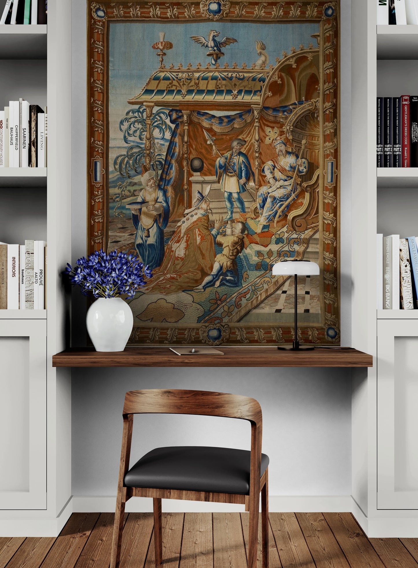 A Journey into Majesty – Own the Enchanting ‘Scholar Before the Grand Mogul’ Tapestry RE819413