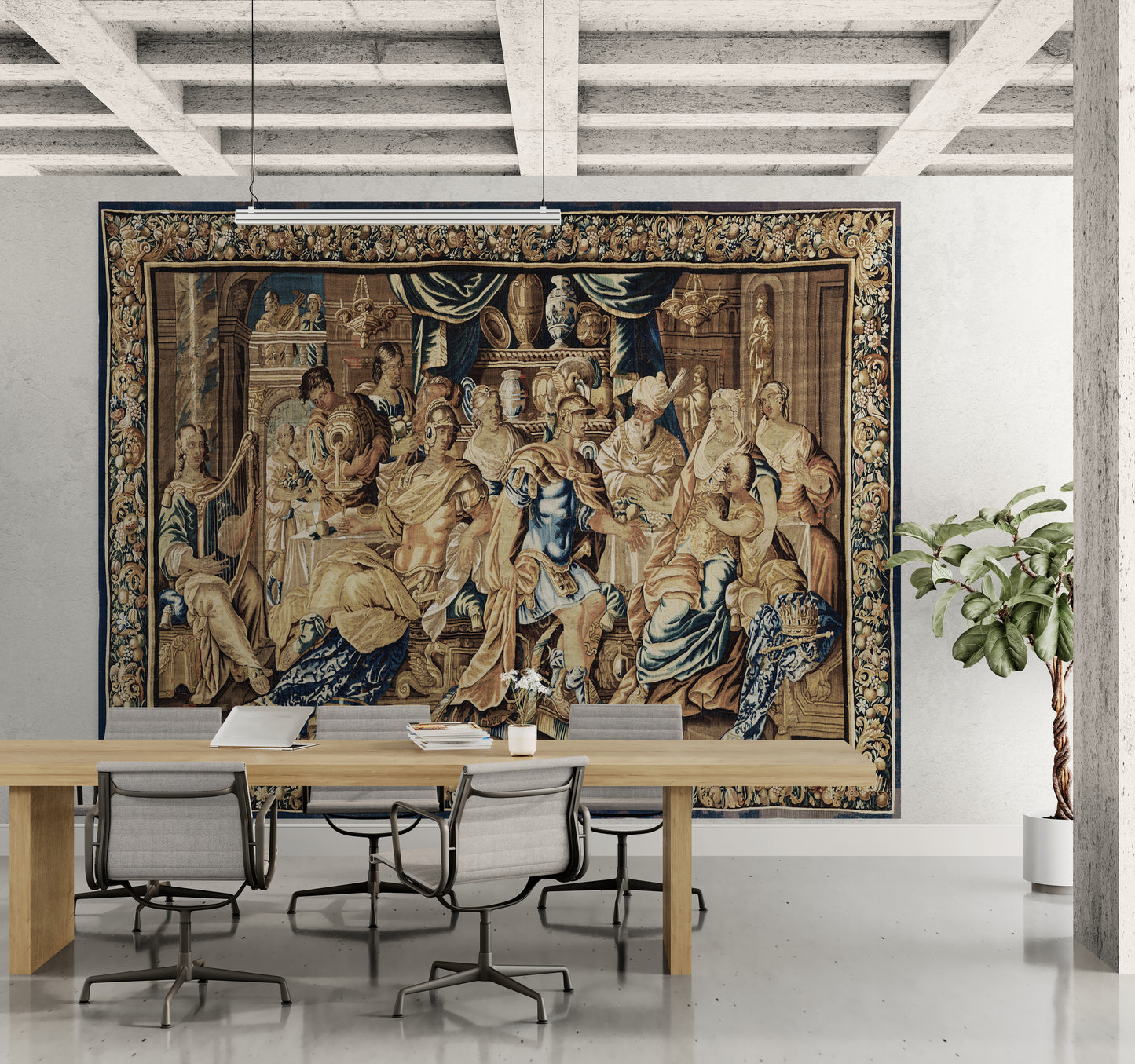 17th-Century Banquet of Dido Tapestry Reproduction – Mythological Grandeur RE504204