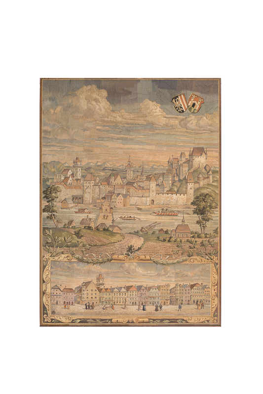 Exquisite Medieval European Cityscape Tapestry Reproduction: A Captivating Window into the Past RE038828