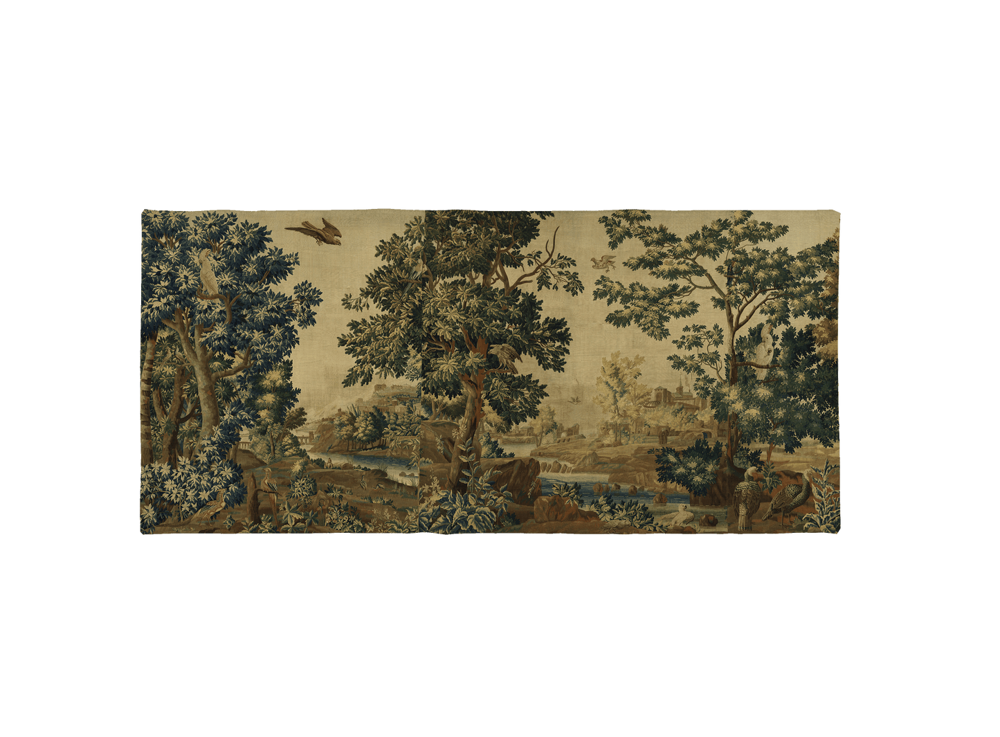 17th Century Verdure Tapestry Reproduction - Baroque Pastoral Landscape Wall Hanging RE165502