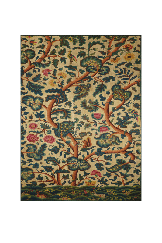 Jacobean Drapery Botanical Masterpiece: The Timeless Allure of 18th-Century Floral TapestryRE507491