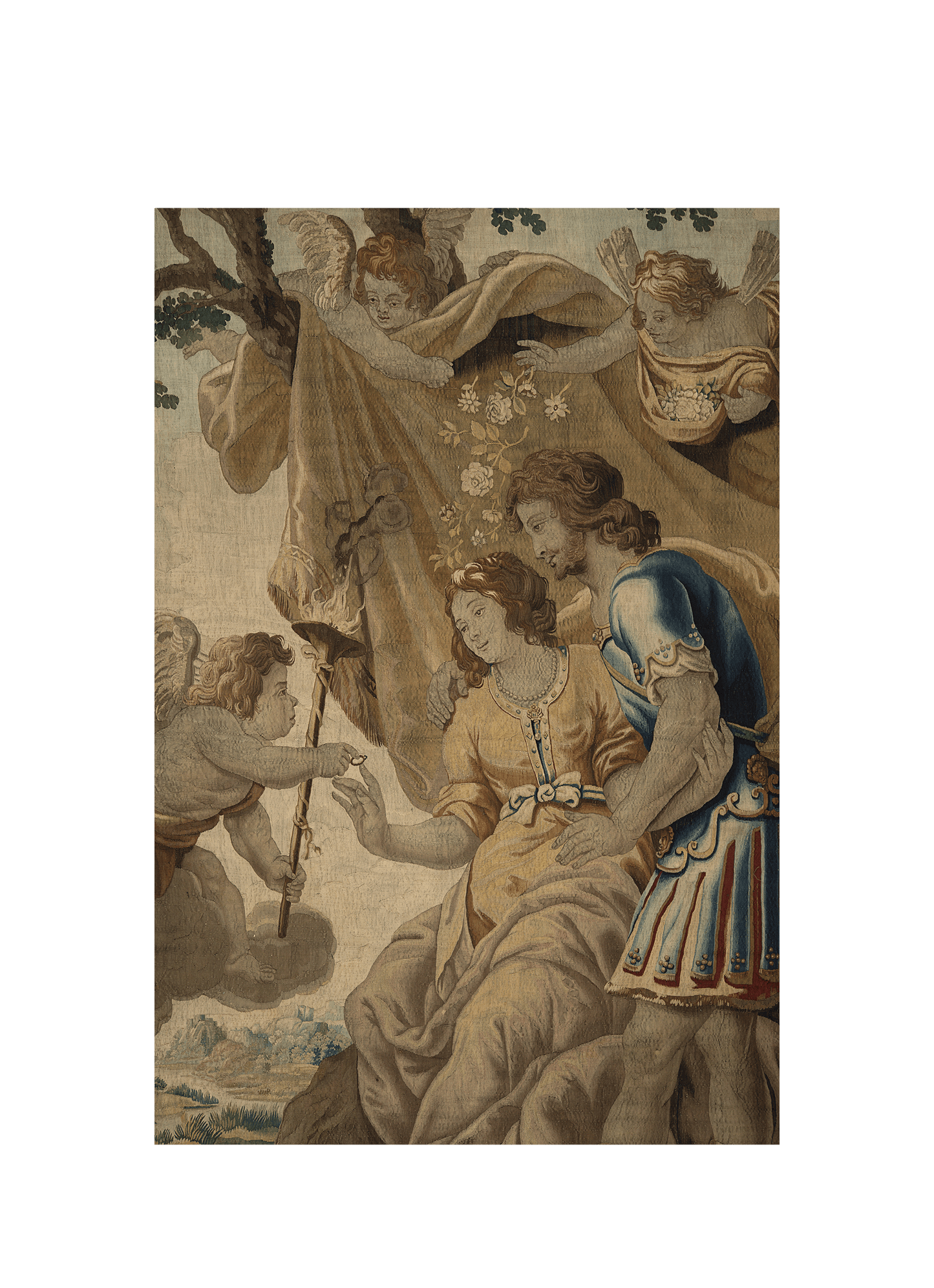 Exquisite 18th-Century Rococo Tapestry Reproduction: A Masterpiece of Classical Elegance RE522312