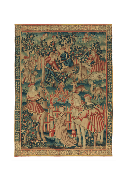 Magnificent Medieval Hunting Scene Tapestry: A Timeless Gothic Masterpiece for Your Wall Decor RE531809