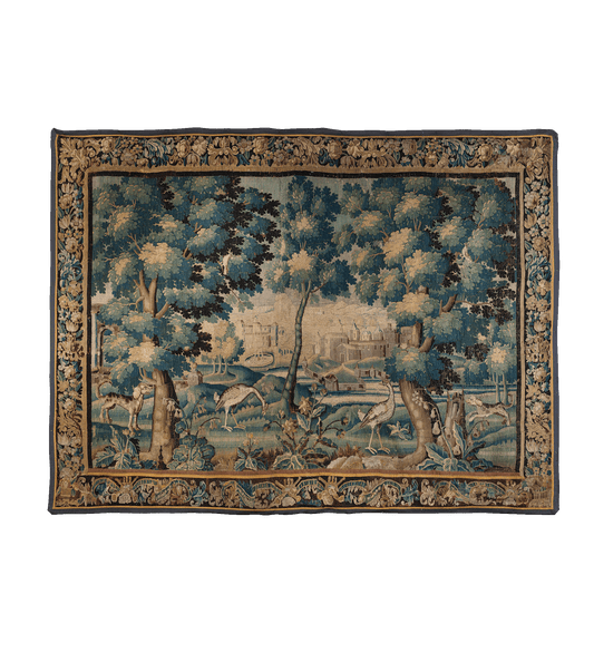 17th-Century Flemish Verdure Tapestry Wall Hanging Reproduction  RE611199