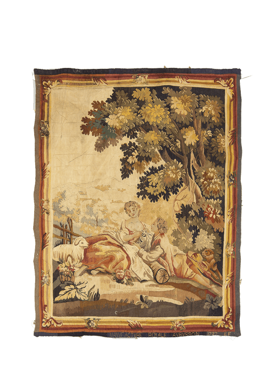 Pastoral Serenity: A Rococo Aubusson Tapestry from 1732 RE663741