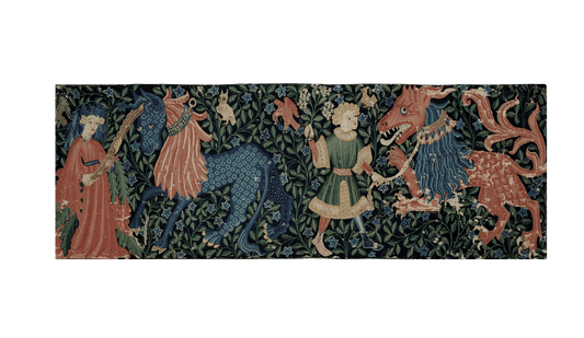 Medieval Mythical Creatures Millefleur Tapestry - Exquisite Wall Hanging Decor RE874630