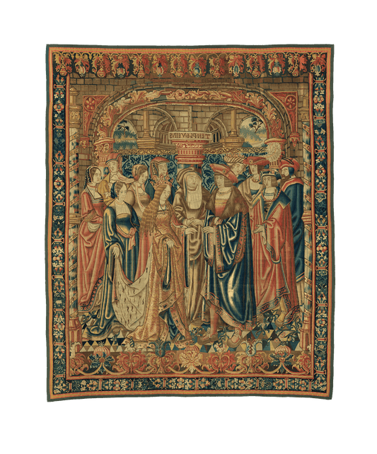 Embrace Regal Splendor: A Majestic Medieval Tapestry Reproduction for Your Home RE892779