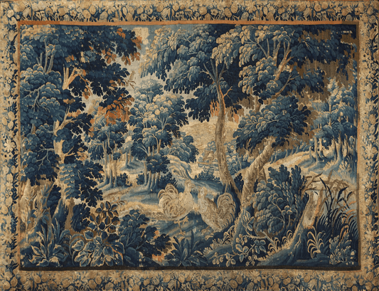 Gorgeous Autumn 17th Century Style French Verdure Tapestry RE405164