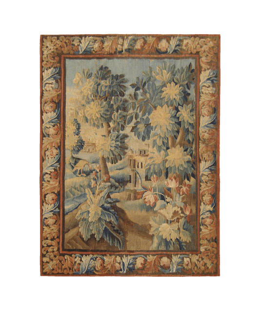 Autumn Serenity: A Verdant Verdure Tapestry from the 17th Century RE606485