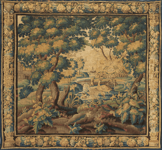 Pastoral Landscape Tapestry: A Serene Scene of Nature, Tranquil Waters, and Graceful Elegance RE017962