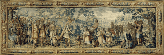 17th Century Epic Military Procession Tapestry: A Grand Historical Depiction of Ceremony and Battle Preparations RE039176