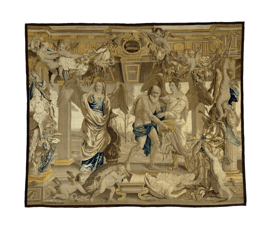 Majestic Classical Mythology Tapestry: A Divine Celestial Scene Woven with Regal Elegance and Symbolism RE063617