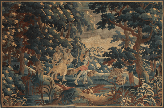 Bring Myth and Majesty to Your Home with an 18th Century Aubusson Tapestry Featuring Diana, Goddess of the Hunt RE254924