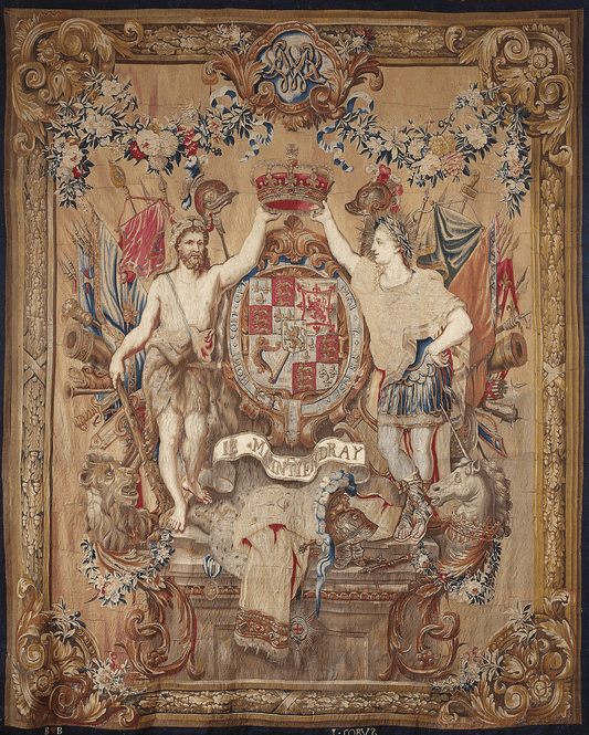 Heraldic Tapestry Reproduction – A Majestic Display of Noble Lineage, Strength, and Regal Power RE269576