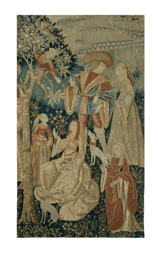 Medieval Romance Courtly Garden Tapestry: A Masterpiece of Noble Love, Lavish Detail, and Timeless Elegance RE289419