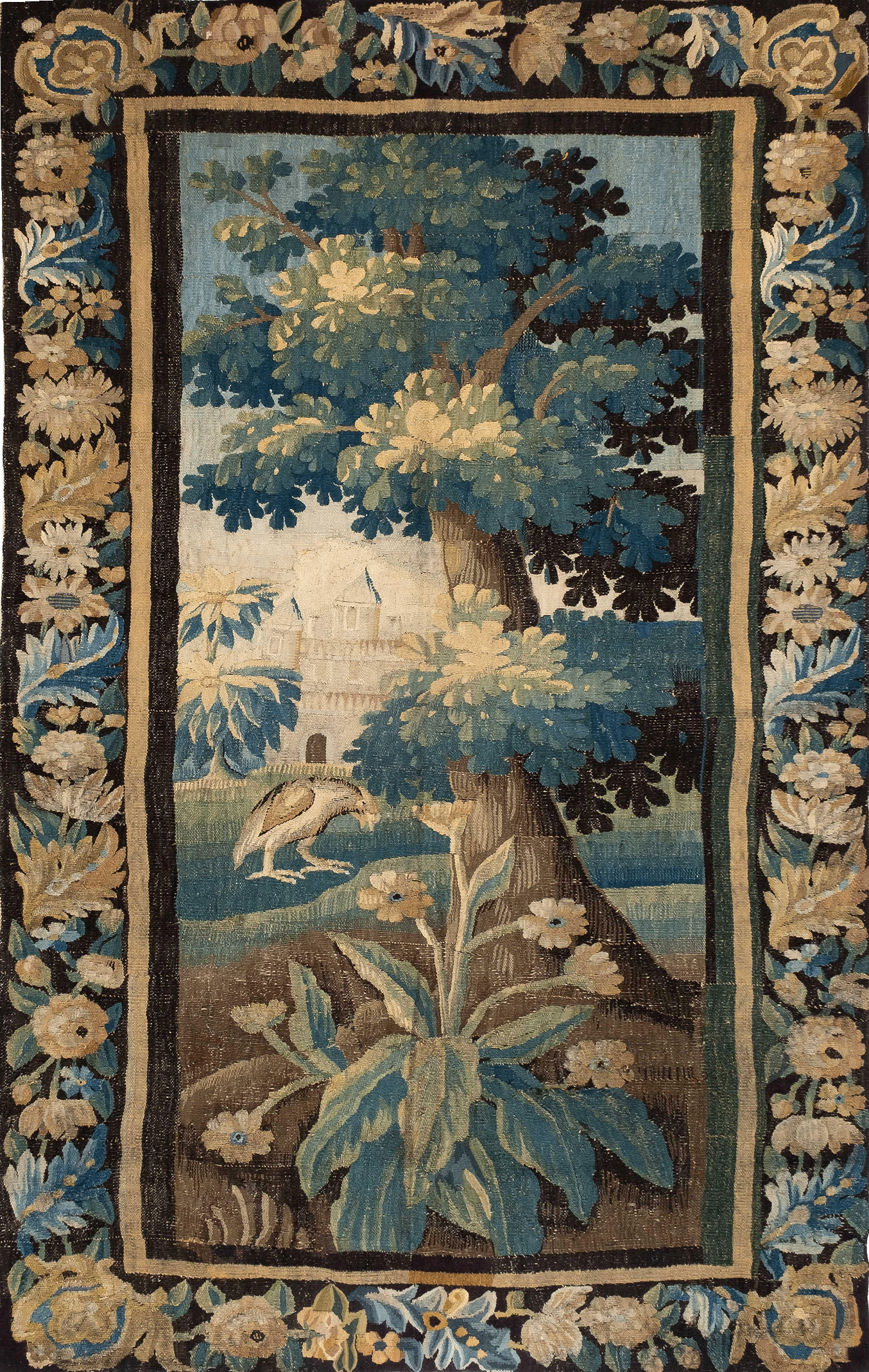 Tranquil Woodland Tapestry: Nature’s Elegance, Regal Bird, and Distant Castle in Harmony RE292415