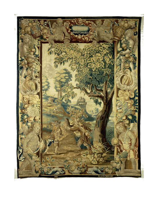 Opulent Pastoral Tapestry: A Celebration of Abundance, Peace, and Nature with Classical Elegance RE303668