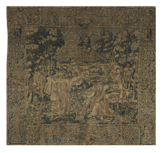 The Courtly Hunt: A Verdant Tapestry of Noble Pursuits for Bedroom Decor RE320127