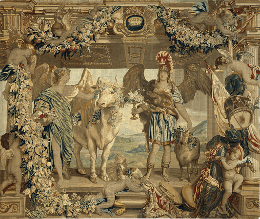 Roman God Mars in Ceremonial Triumph: 17th Century Tapestry from the Flemish Workshop RE359521