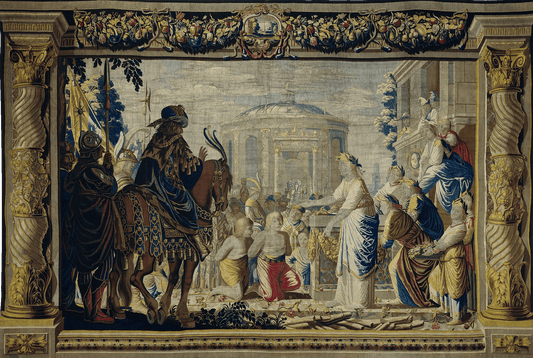 Grand Renaissance Procession Tapestry: A Masterpiece of Classical Ceremony, Noble Processions, and Lavish Architecture – Perfect for Elevating Your Home with Historical Splendor RE387865