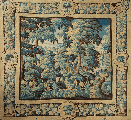 Transform Your Space with a Mid-17th Century Flemish Verdure Tapestry Reproduction from Oudenaarde – A Celebration of Nature’s Majesty RE629282