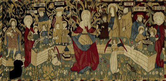 Divine Heritage Tapestry Reproduction – A Medieval Masterpiece of Sacred Lineage and Devotion RE660214