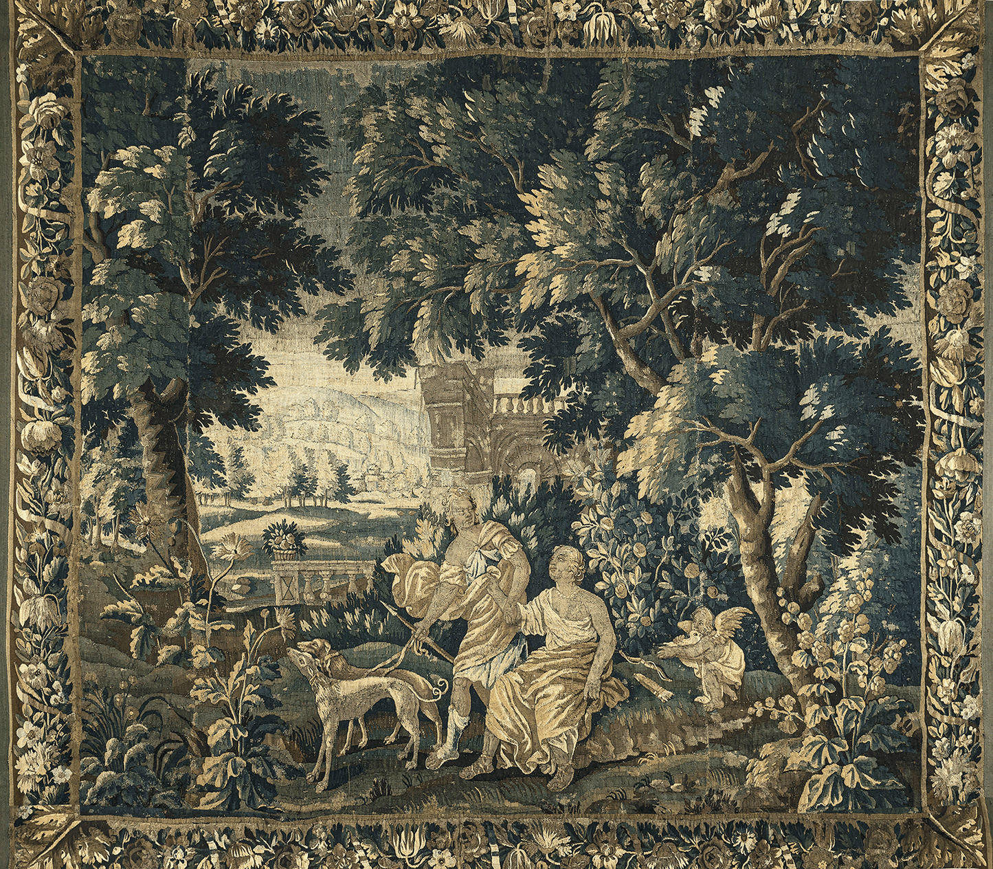 Exquisite 17th-Century Style Verdant Forest Tapestry Reproduction – Transform Your Space with Timeless European Elegance RE803549