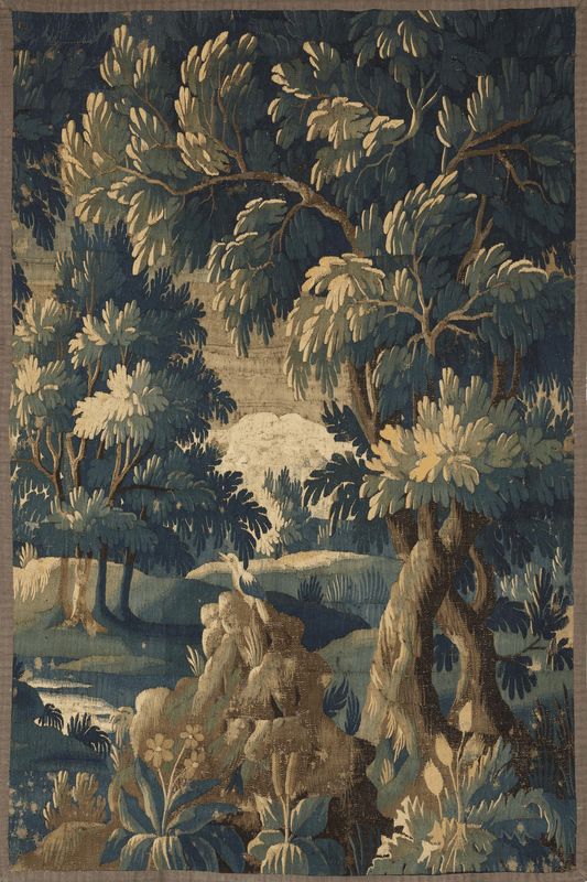 Embrace the Serenity of Nature with a Verdant Flemish Tapestry Reproduction – A Lush Woodland Scene RE805857