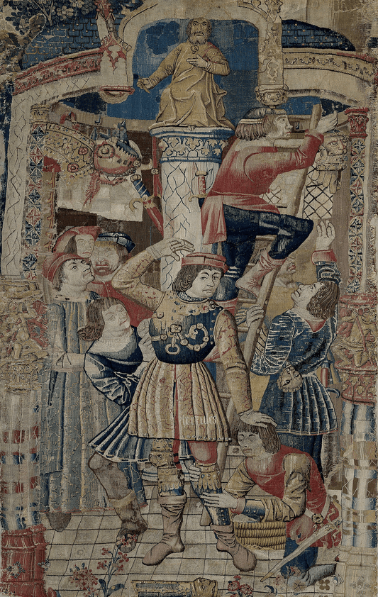 Medieval Courtly Preparation Tapestry: An Exquisite Display of Noble Ceremony and Chivalric Tradition RE927726