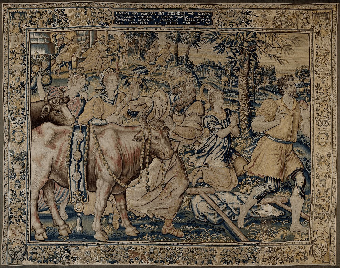 Ritual of Devotion Tapestry: A Sacred Scene of Sacrifice and Reverence – A Masterpiece of Symbolism and Craftsmanship RE986527