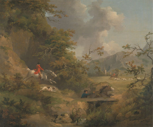 Foxhunting in Hilly Country by George Morland RE819304