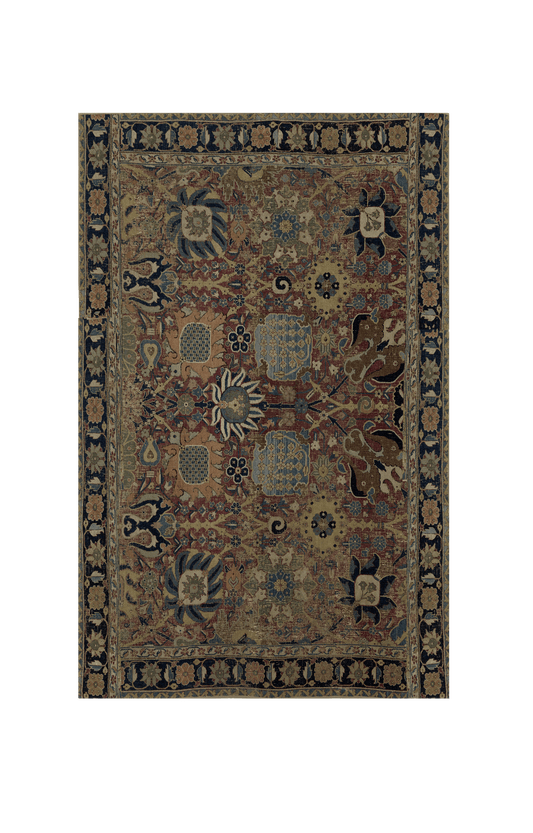 Ornamental Eastern Floral Tapestry Reproduction: A Timeless Masterpiece of Symmetry, Color, and Artistry for the Discerning Collector