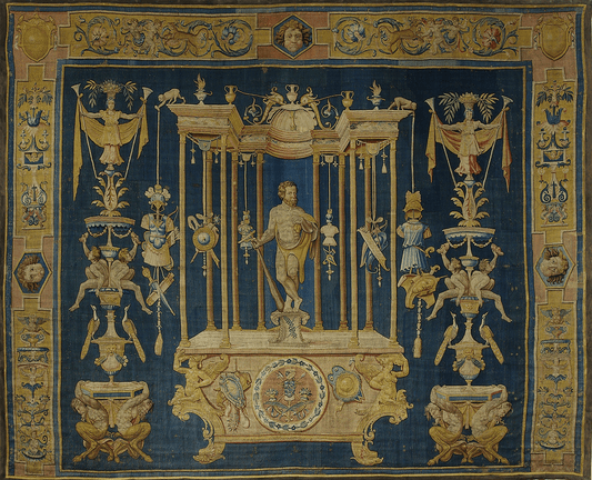 Renaissance Heroic Triumph Tapestry: A Celebration of Classical Strength and Mythological Grandeur RE889098