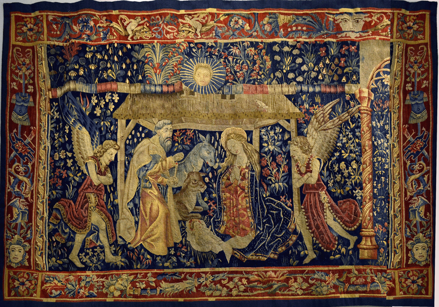 ULTRA RARE Wall Hanging Tapestry Biblical Millefleur Sophisticated RE107725