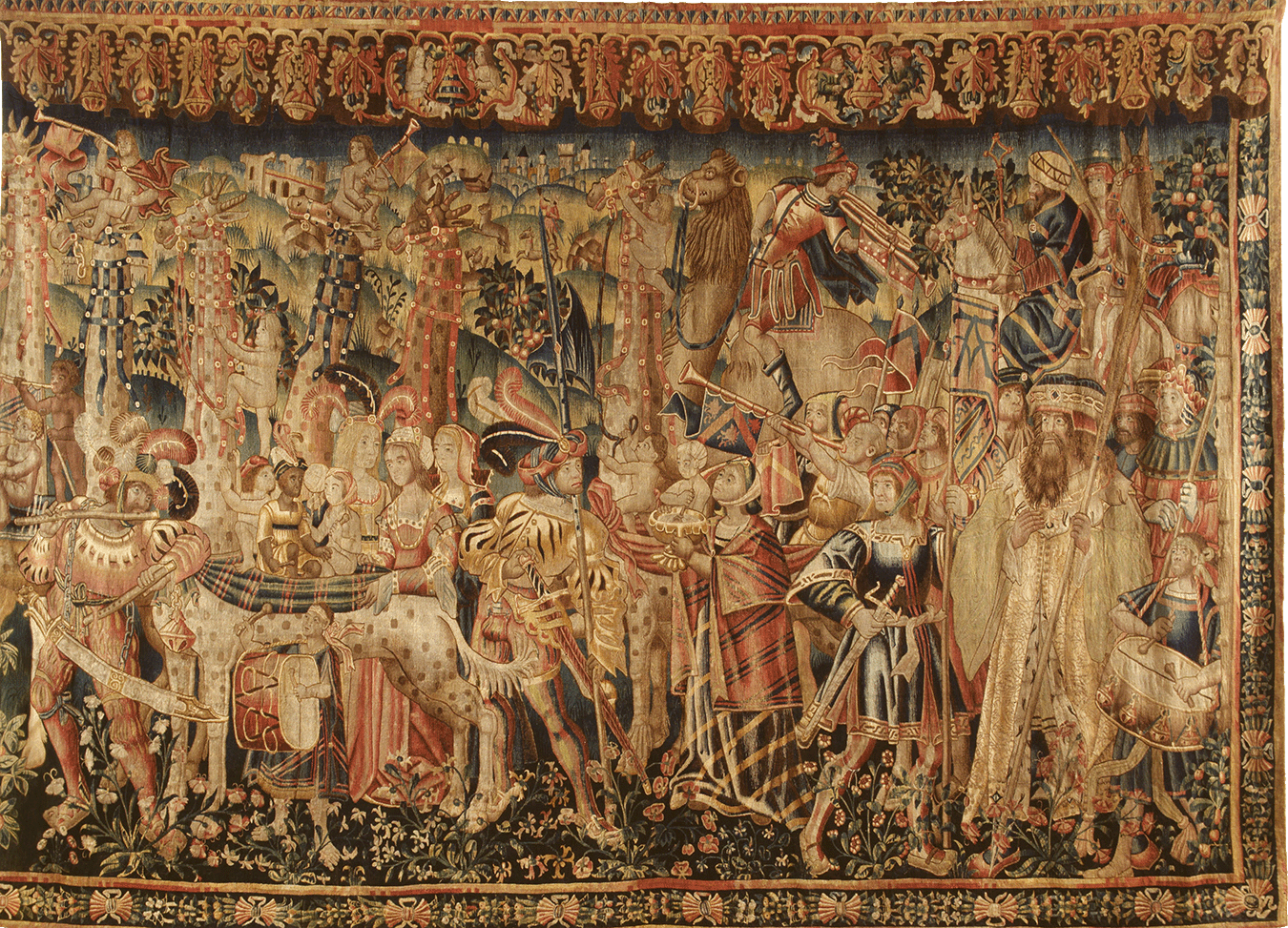 AMAZING Medieval Tapestry Megnificent 100% Natural Fiber Reproduction RE899568