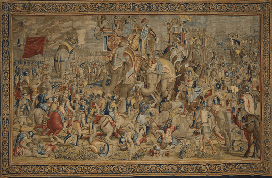 The Epic Battle: A 17th Century Flemish Tapestry of Heroic Conquest RE135131