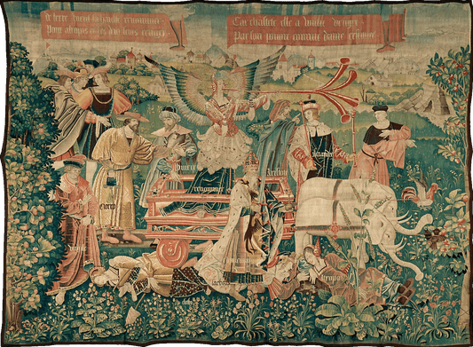 A Medieval Tapestry of Allegorical Splendor and Historical Richness RE437542