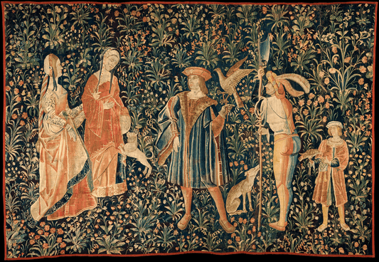 The Courtly Hunt: A 15th Century Flemish Tapestry of Aristocratic Elegance RE475485