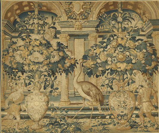 The Majestic Garden: A 17th Century Flemish Tapestry of Opulence and Nature's Bounty RE513799