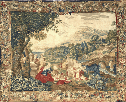 The Enchanted Glade: A 17th Century Flemish Tapestry of Myth and Nature RE527043