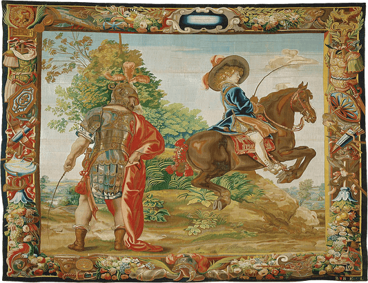 A Tapestry of Gallant Roman Splendor: The Cavalier and the Warrior RE591023